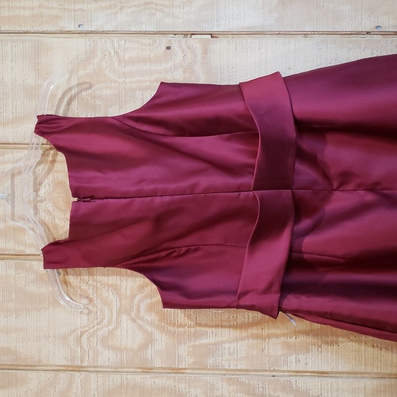 Alfred Sung New Burgundy Red Satin Sleeveless A-Line Gown Dress Size 18 #D811S - Picture 4 of 7